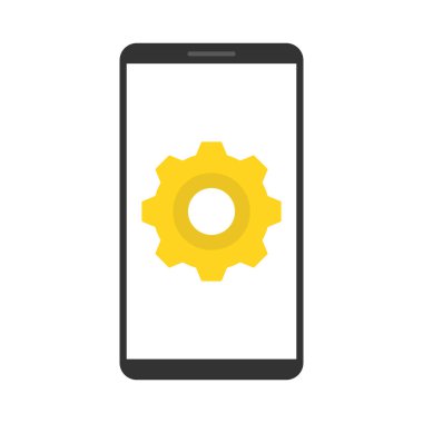 Mobil uygulama geliştirme. Vektör çizim. Beyaz arka plan