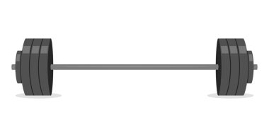 Halter ağırlık beyaz bir arka plana dayanır. Vektör çizim.