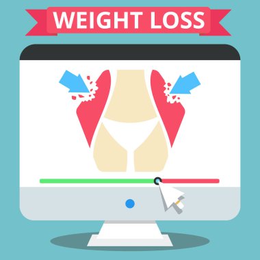 Kaybedilen ağırlık kavramı vektör çizim