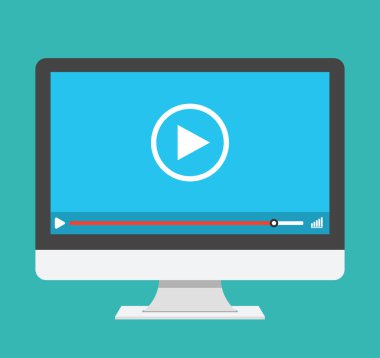 Dizüstü ekran video oynatıcı teknolojileri vektör çizim ile