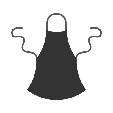 Siyah mutfak önlüğü. vektör çizim.