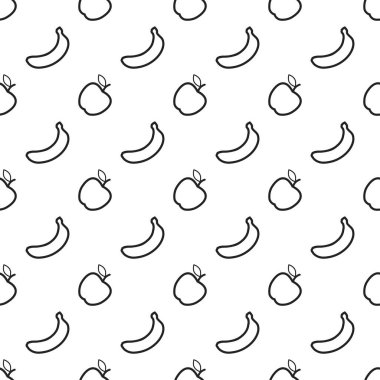 Seamless modeli. portakal ve muz arka plan. Vektör çizim 