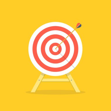 Ok isabet hedef. İş kavramı. vektör çizim.