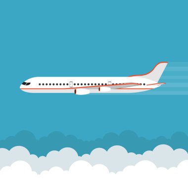 Uçak uçan. Vektör çizim. 