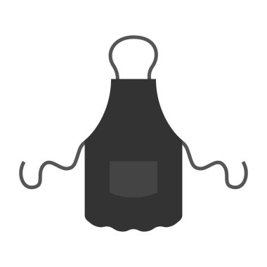 Siyah mutfak önlüğü. vektör çizim.