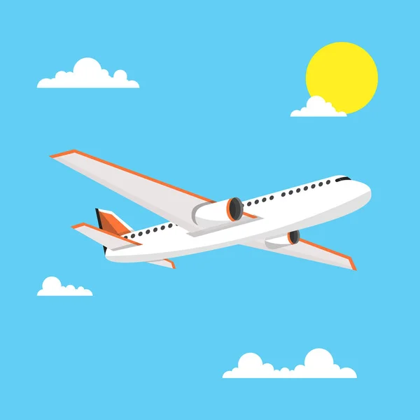Flying Airplane Vector Illustration — Stock Vector