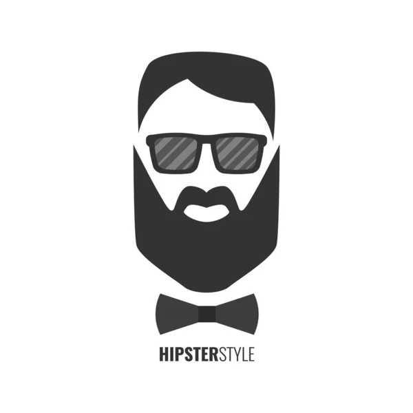 Hipster Moda Homem Cabelo Barbas Conceito Estilo Hipster Ilustração Vetorial — Vetor de Stock