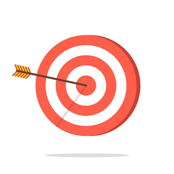 Flecha Golpeando Objetivo Concepto Negocio Ilustración Vectorial — Vector de stock