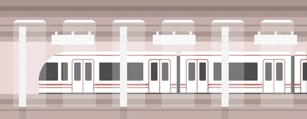 Metro Plataforma Subterrânea Com Trem Moderno Metro Metro Subterrâneo Ilustração —  Vetores de Stock