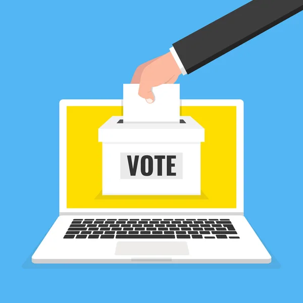 Wahlurne Mit Stimmen Verschlossen Voting Konzept Vektor Illustration — Stockvektor