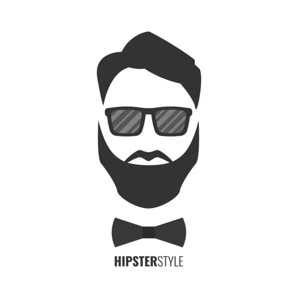 Hipster Μόδα Άνθρωπος Μαλλιά Και Γένια Hipster Στυλ Έννοια Εικονογράφηση — Διανυσματικό Αρχείο