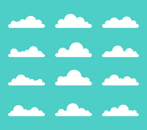 Lindas Nubes Sobre Fondo Colorido — Vector de stock