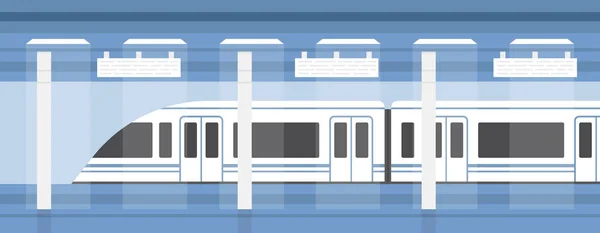 Metro Plataforma Subterránea Con Tren Moderno Metro Subterráneo Ilustración Vectorial — Archivo Imágenes Vectoriales