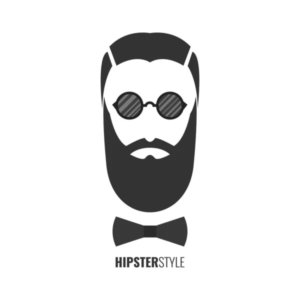 Hipster Moda Hombre Pelo Barbas Concepto Estilo Hipster Ilustración Vectorial — Archivo Imágenes Vectoriales