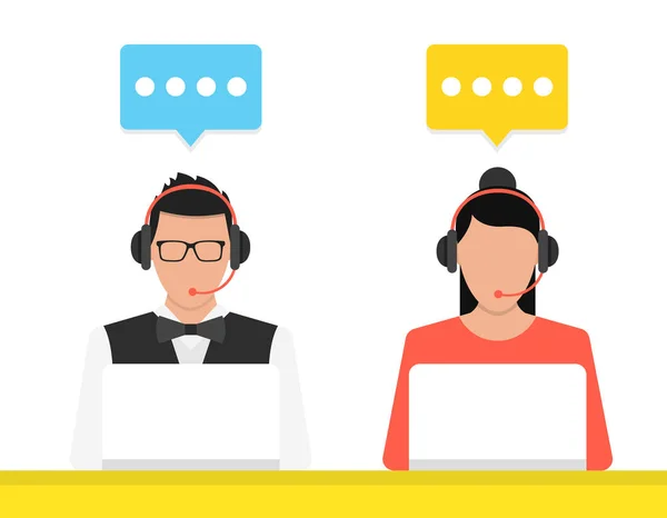 Call Center Concept Vectorillustratie — Stockvector