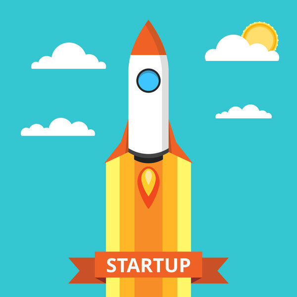 Разноцветный запуск ракеты в космосе
