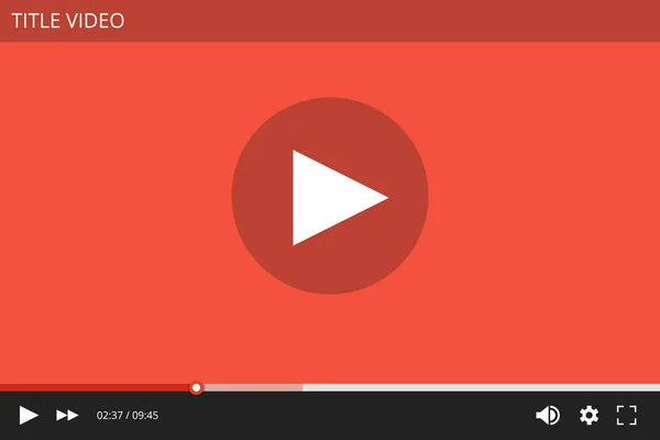 Video Player Interface Web Vector Template Video Audio Player Flat — Stock Vector
