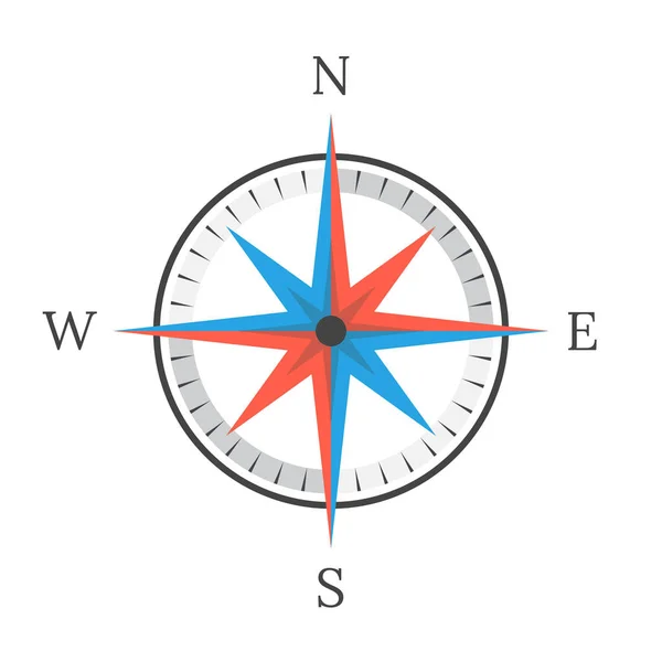 Kompass Auf Weißem Hintergrund Vektorillustration — Stockvektor