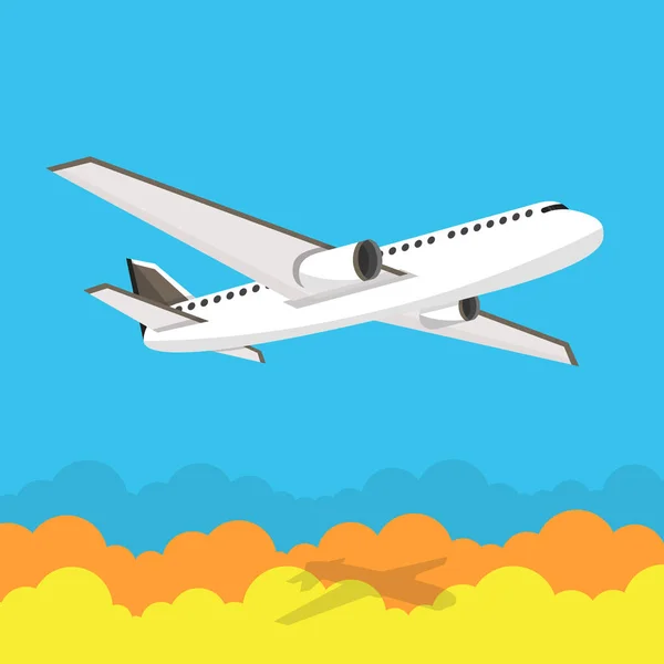 Letící Letadlo Vektorové Ilustrace — Stockový vektor