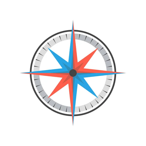 Kompass Vit Bakgrund Vektor Illustration — Stock vektor