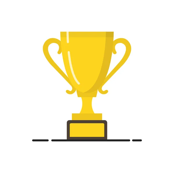 Vainqueur Coupe Trophée Style Dessin Animé Plat Illustration Vectorielle — Image vectorielle