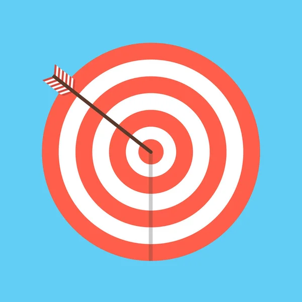 Flecha Golpeando Objetivo Concepto Negocio Ilustración Vectorial — Vector de stock
