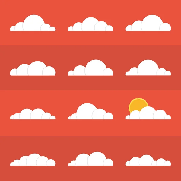 Lindas Nubes Sobre Fondo Colorido — Archivo Imágenes Vectoriales