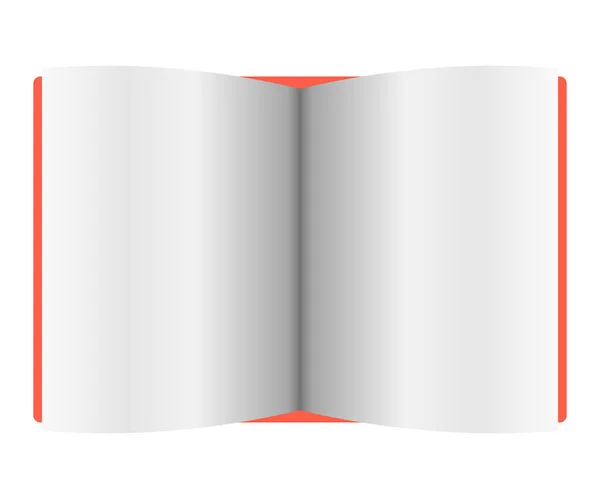 Leeres Buch Flach Aufschlagen Vektorillustration — Stockvektor