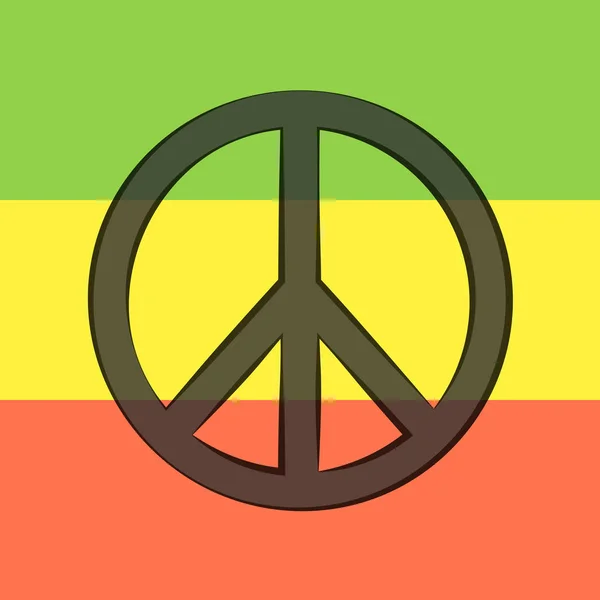 カラフルな背景にヒッピーの平和のシンボル ベクトル図 — ストックベクタ