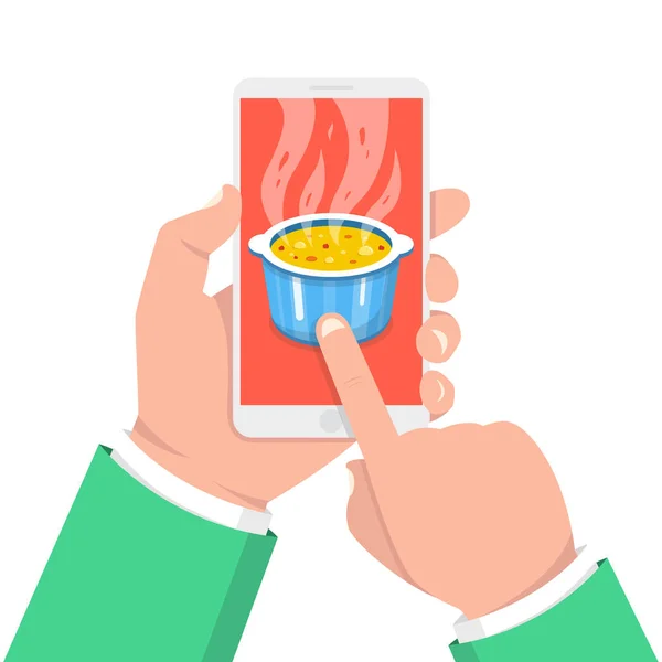 Tela Smartphone Com Ilustração Vetor Aplicativo Cozinha —  Vetores de Stock