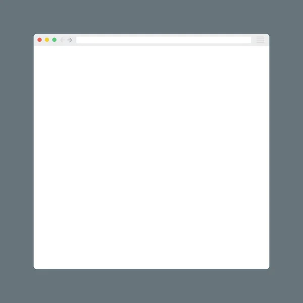 以平面样式打开互联网浏览器窗口 设计一个简单的空白网页 — 图库矢量图片