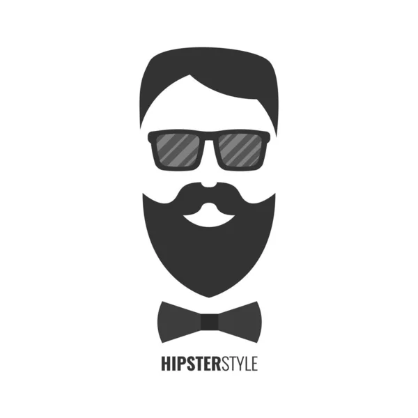 Hipster Moda Hombre Pelo Barbas Concepto Estilo Hipster Ilustración Vectorial — Archivo Imágenes Vectoriales