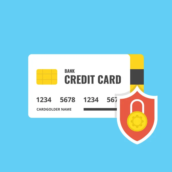 Säker Betalning Kreditkort Ikonen Vektorillustration — Stock vektor