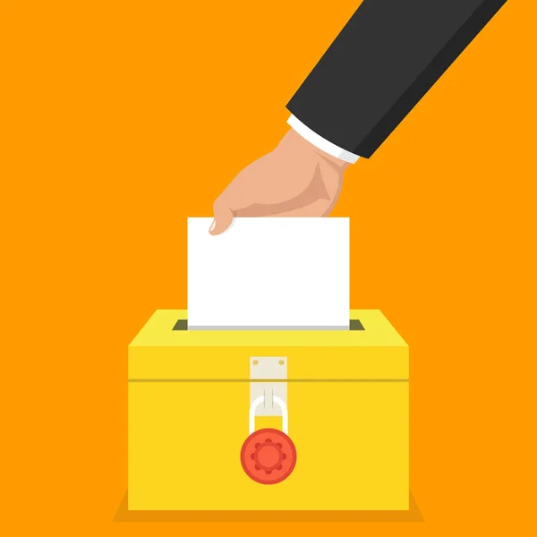 Voter Boîte Verrouillée Avec Des Votes Illustration Vectorielle Concept Vote — Image vectorielle