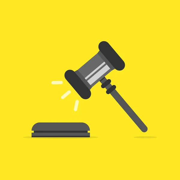 Small Mallet Gavel Vector Illustration — Stock Vector