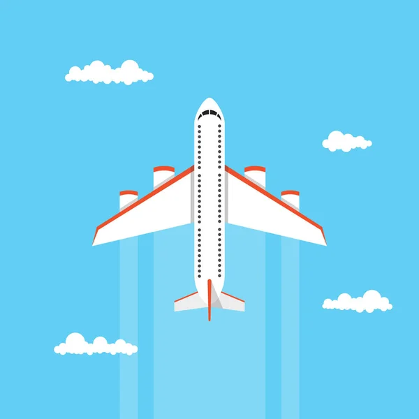 Flying Airplane. Vector illustration.