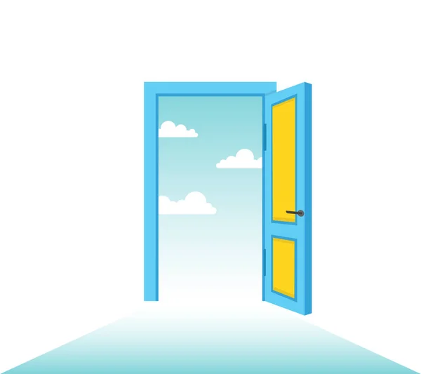Open Door Sky Vector Illustration — Stock Vector