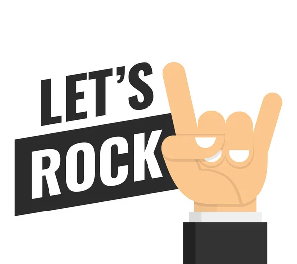 Постер Let Rock Векторная Типографская Цитата Рок Фестиваля Концертного Дизайна — стоковый вектор