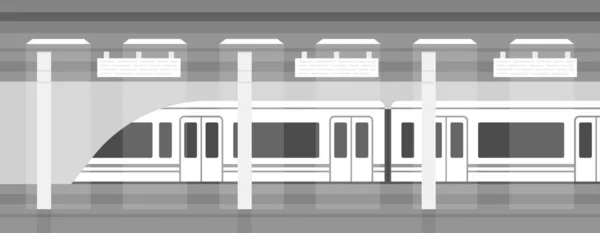 Métro Quai Souterrain Avec Train Moderne Train Métro Souterrain Illustration — Image vectorielle
