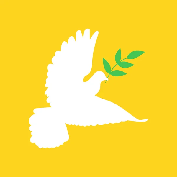 緑の枝に鳩は平和 ベクトル図 — ストックベクタ
