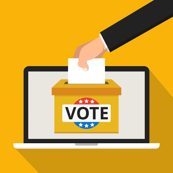 Voter Boîte Verrouillée Avec Des Votes Illustration Vectorielle Concept Vote — Image vectorielle