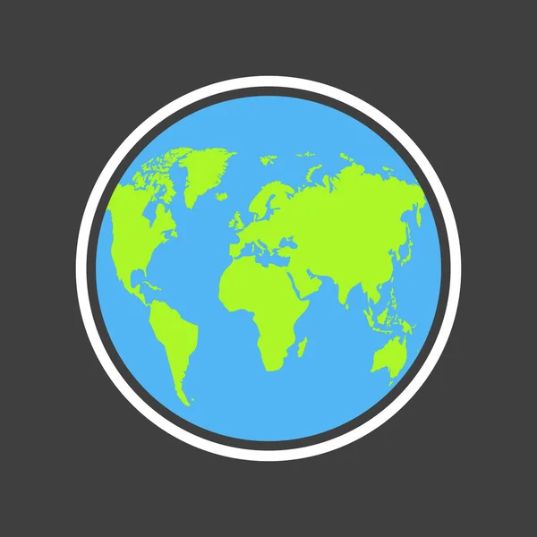 Earth Globe Geïsoleerd Een Witte Achtergrond Platte Planeet Pictogram Vectorillustratie — Stockvector