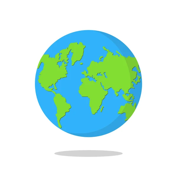 地球は 白い背景で隔離 フラット地球アイコン ベクトル図 — ストックベクタ