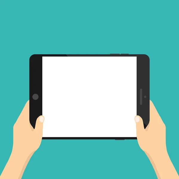 Tablet Tutarak Ekran Dokunaklı Düz Vektör Çizim — Stok Vektör