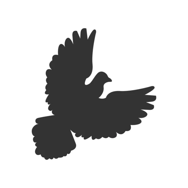 鳩が飛ぶ 白い背景に分離された鳥のシンボルです ベクトル図 — ストックベクタ
