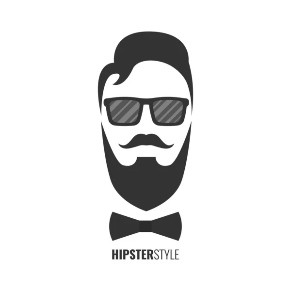 Hipster Moda Hombre Pelo Barbas Concepto Estilo Hipster Ilustración Vectorial — Archivo Imágenes Vectoriales