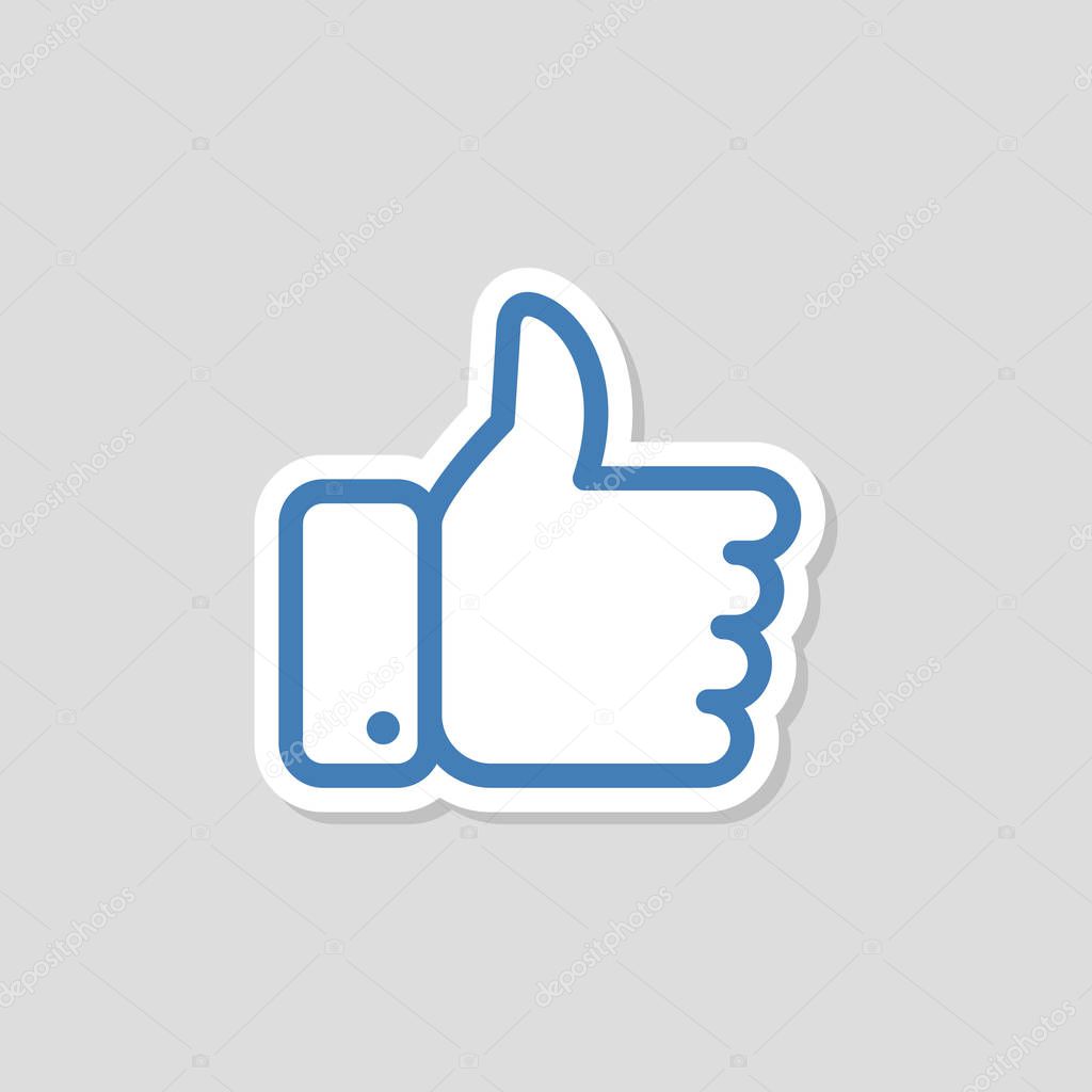 Flat hand like icon. Vector illustration. 