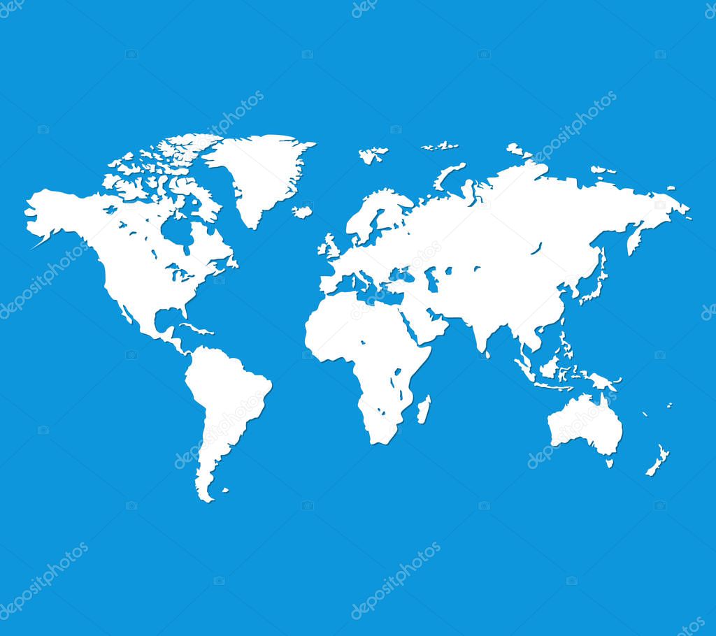World travel map vector illustration