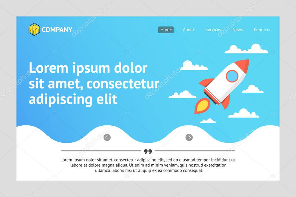 Website template design. Concept of web page design for website, mobile website and apps. 