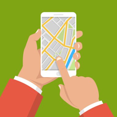 Yol haritası vektör çizim holding erkek eller